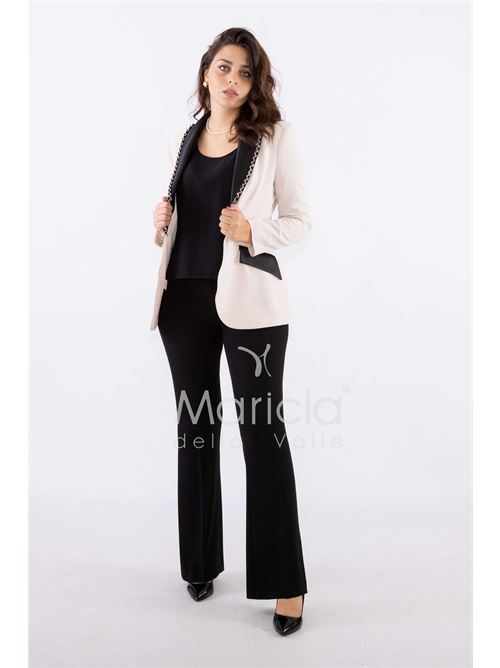 tailleur 3 pz bicolore pantalone zampa PAOLA FORTI | PF212TPCREMA